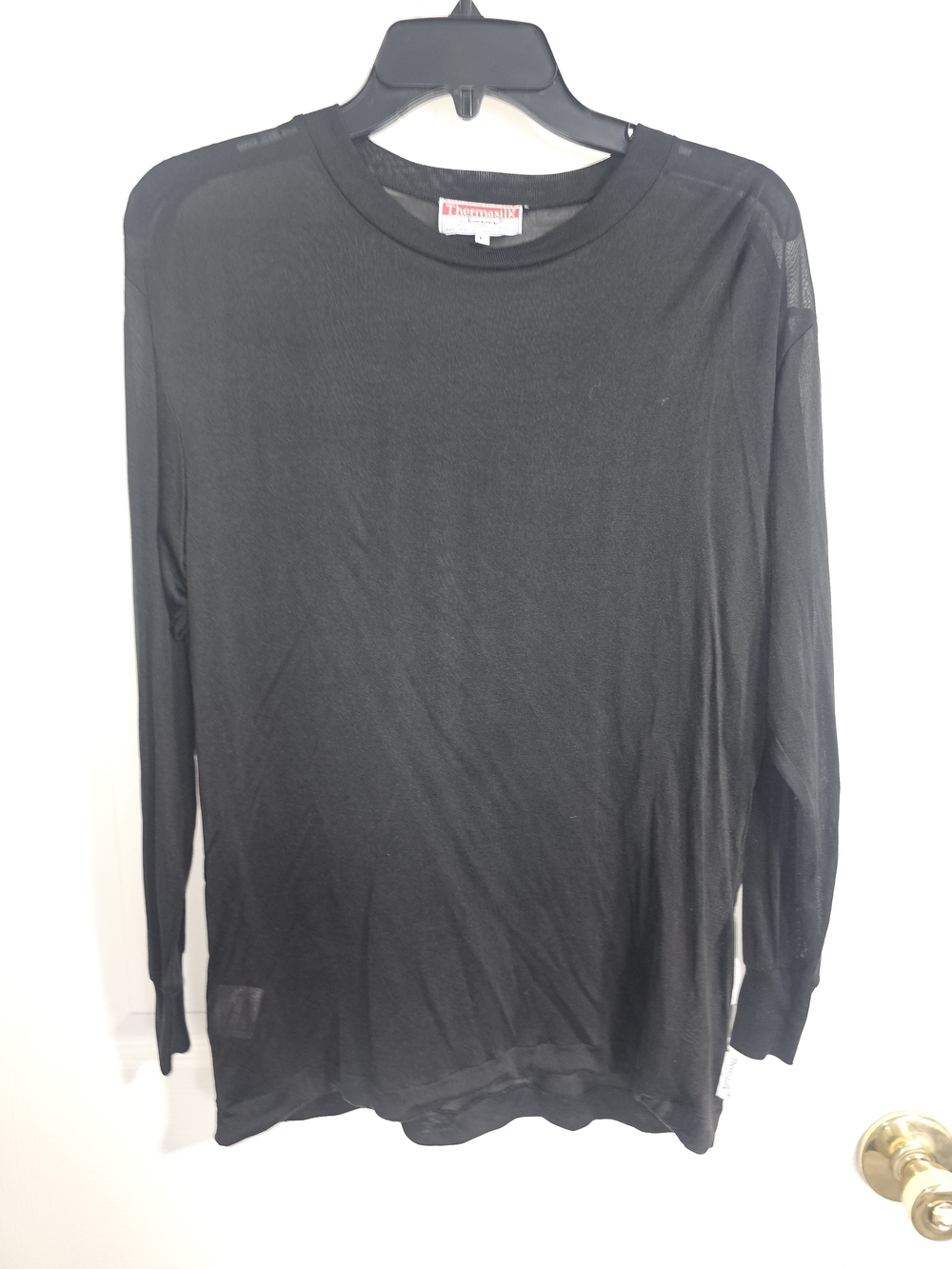 Thermasilk by Terramar 100% Pure Silk Long Sleeve Thermal Base Layer Top - L